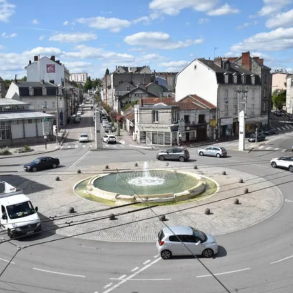 Photo en hauteur de la place Carnot à Limoges