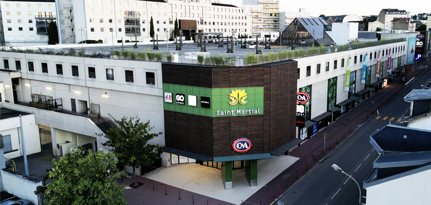 Photo aérienne du centre commercial Saint-Martial à Limoges